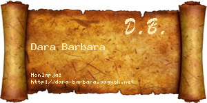 Dara Barbara névjegykártya